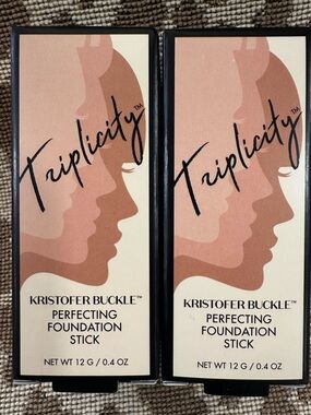 New Lot of 2 Kristoffer Buckle Triplicity Perfecting Foundation Stick~MEDIUM